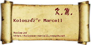 Koloszár Marcell névjegykártya