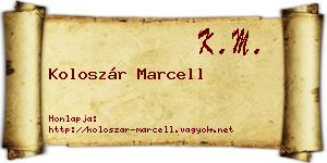 Koloszár Marcell névjegykártya